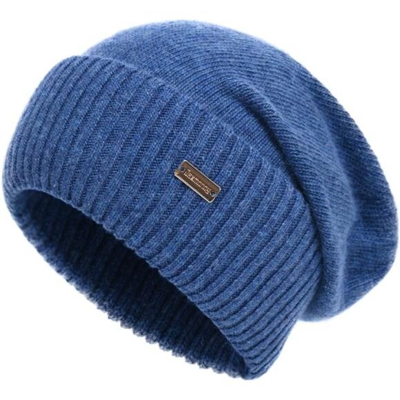 Cashmere Slouchy Beanies for Women Winter Lightweight Girls Wool Knit - Picture 1 of 4